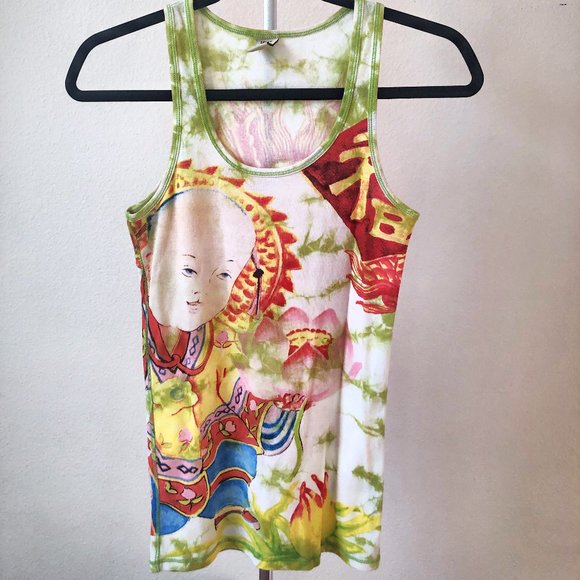 Lucky Brand Tops - Lucky Brand Japanese Letter Kimono Dragon Tank Top